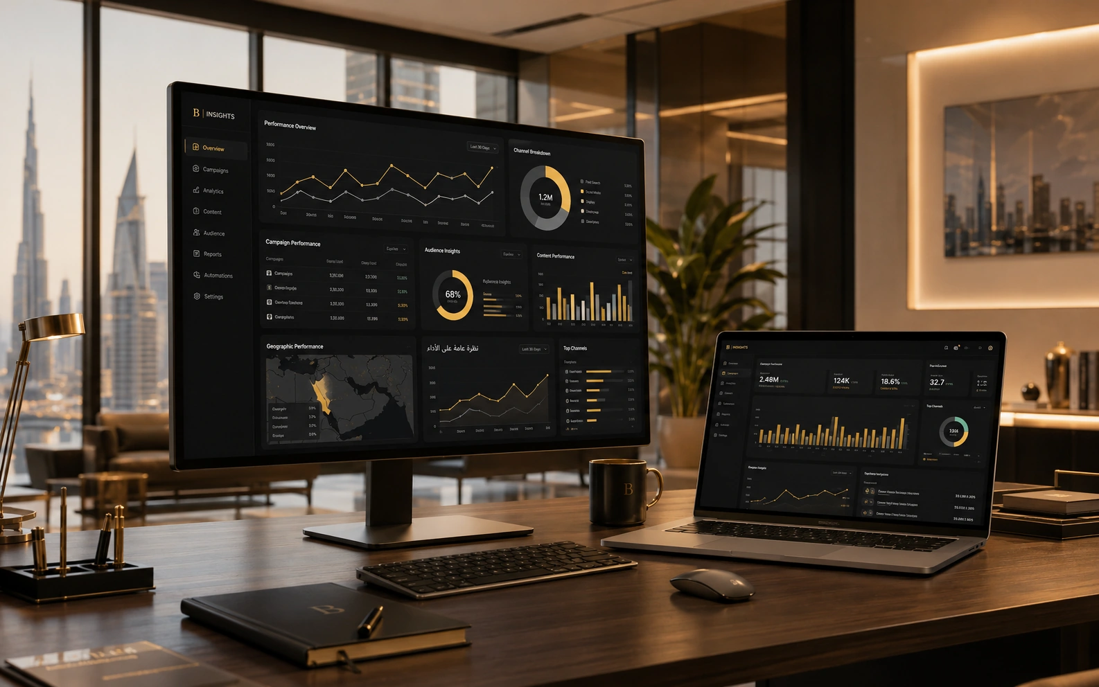 B|INSIGHTS platform visual mockup