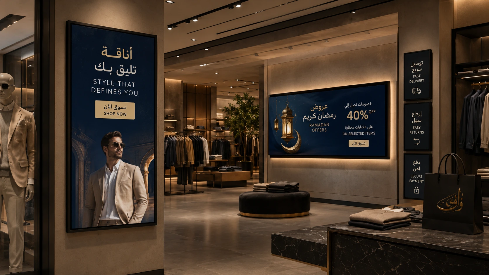 Digital signage inside a retail store